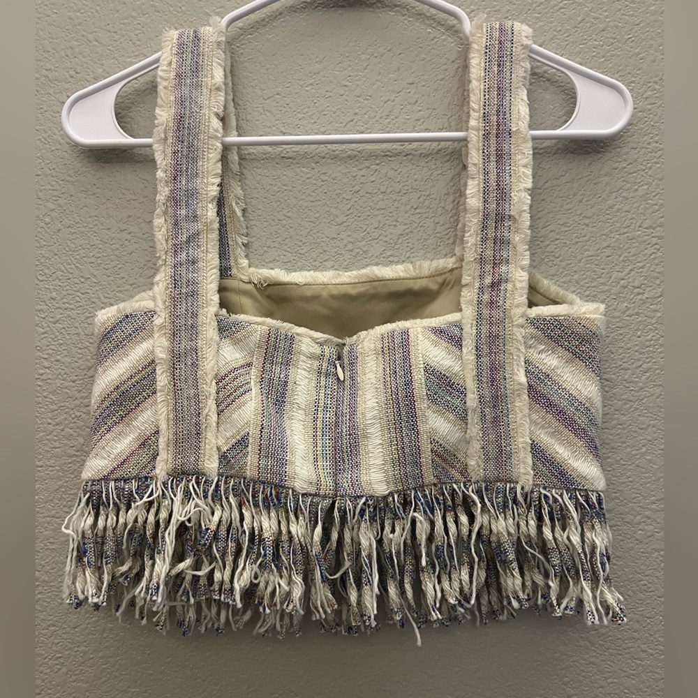 Alexis FRINGED VICHY SKIRT SET top is a small skirt is a medium🩵 - Picture 8 of 9
